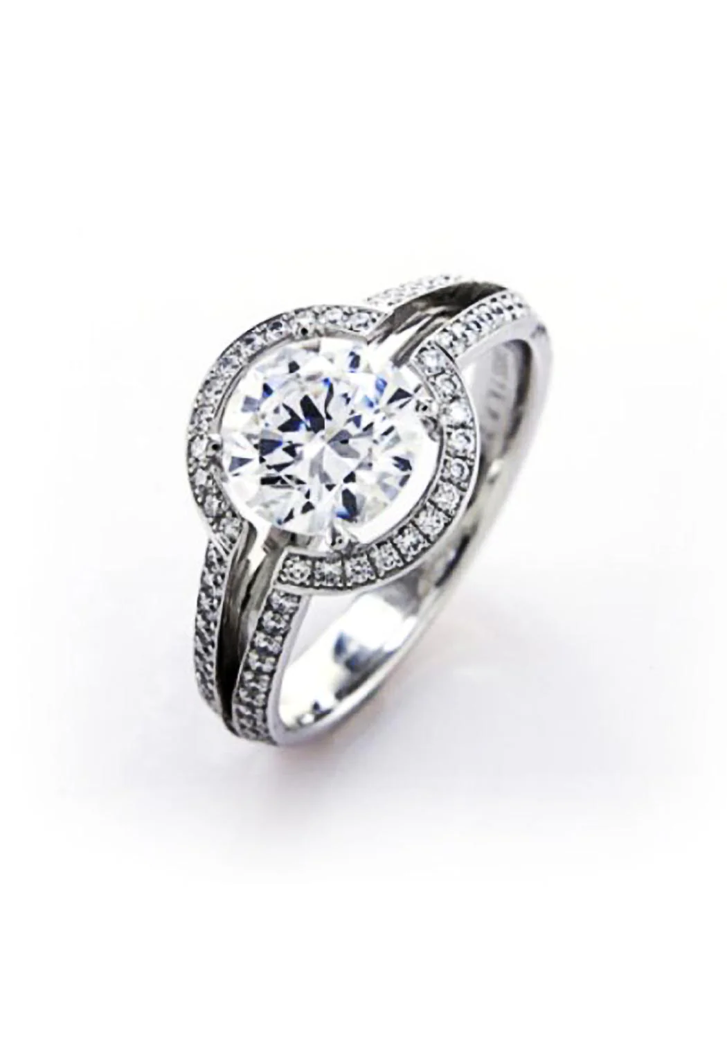 Furrer Jacot Torino Split Shoulder Semi-Mount Diamond Ring - Image 5