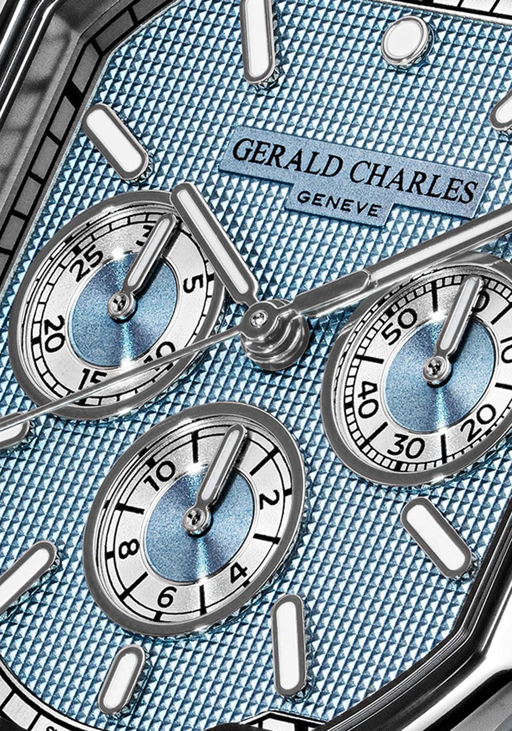 Gerald Charles Maestro 3.0 Chronograph Clou de Paris Ice Blue - Image 4