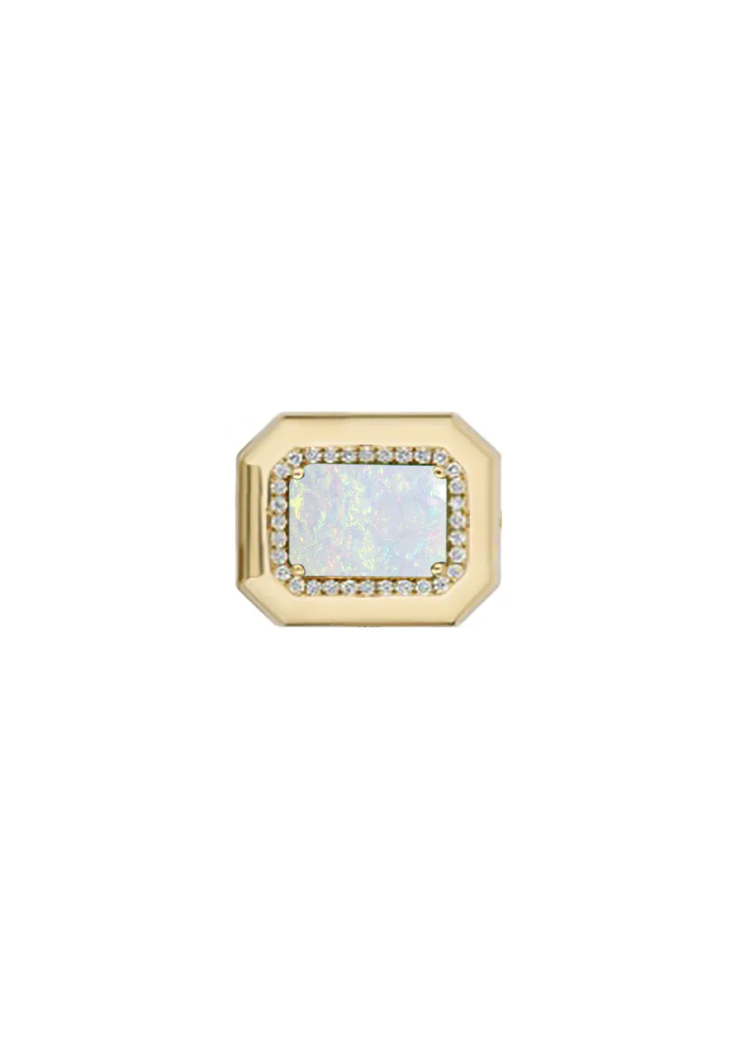 Goshwara Classics 18KYG Diamond & Emerald Cut Opal Ring - Image 3