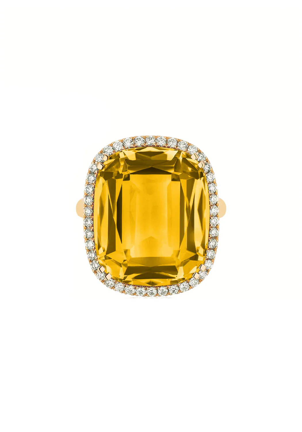 Goshwara Gossip 18KYG Diamond & Cushion Cut Citrine Ring - Image 3