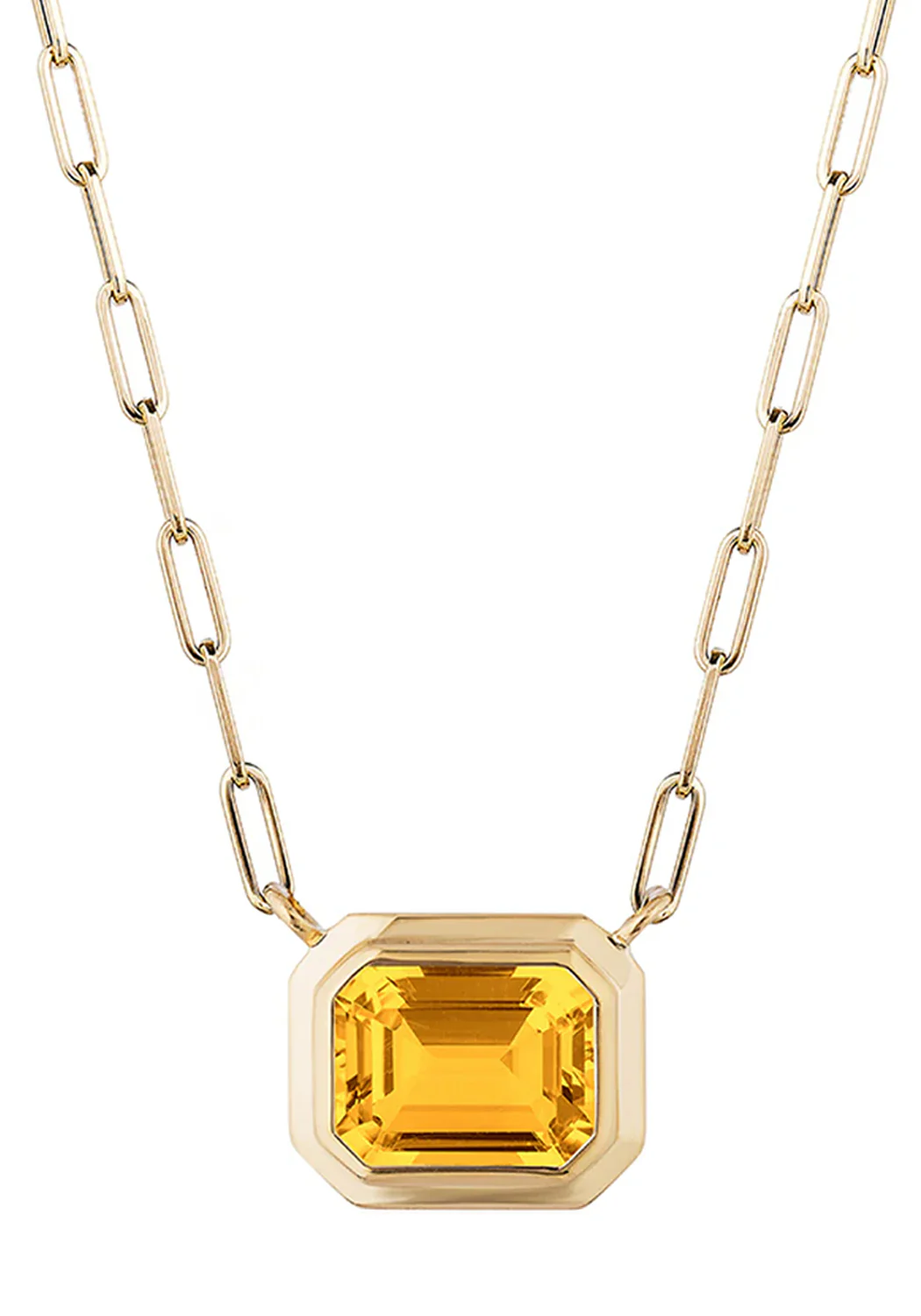 Goshwara Manhattan 18KYG East-West Citrine Pendant Necklace - Image 2