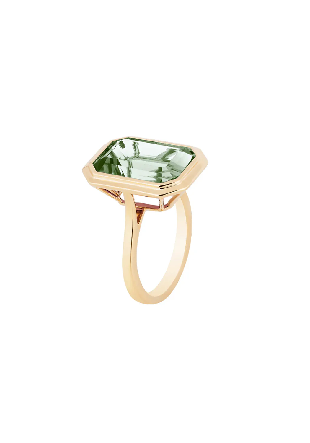 Goshwara Manhattan 18KYG Emerald Cut Prasiolite Ring