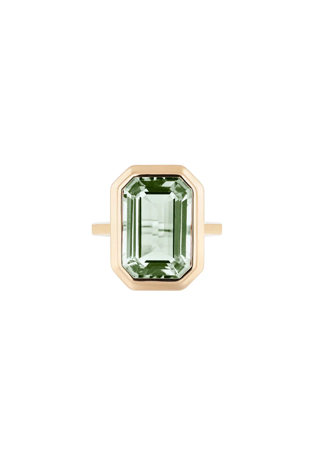 Goshwara Manhattan 18KYG Emerald Cut Prasiolite Ring - Image 2