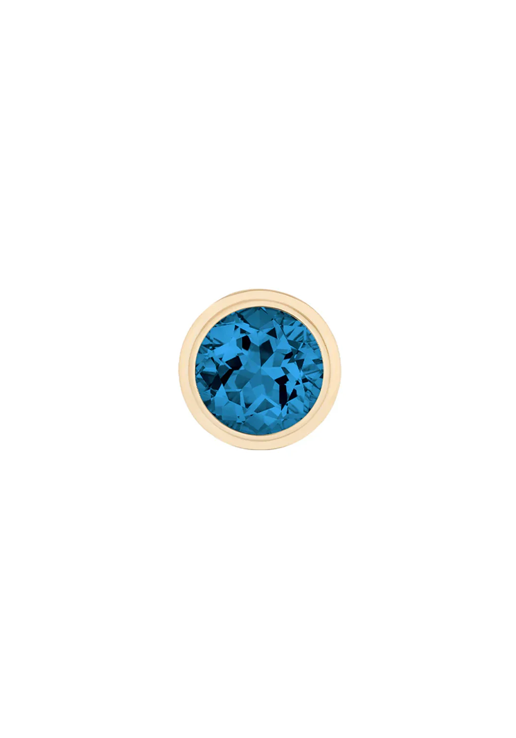 Goshwara Manhattan 18KYG Small Round London Blue Topaz Ring - Image 3