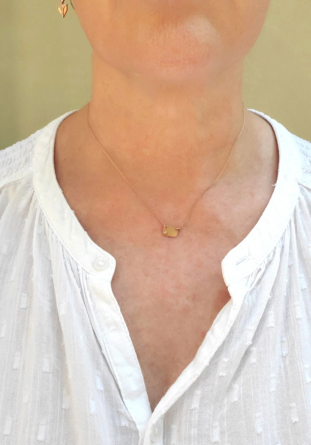 ILA Postcard 14K Rose Gold .01 Diamond Necklace - Image 3