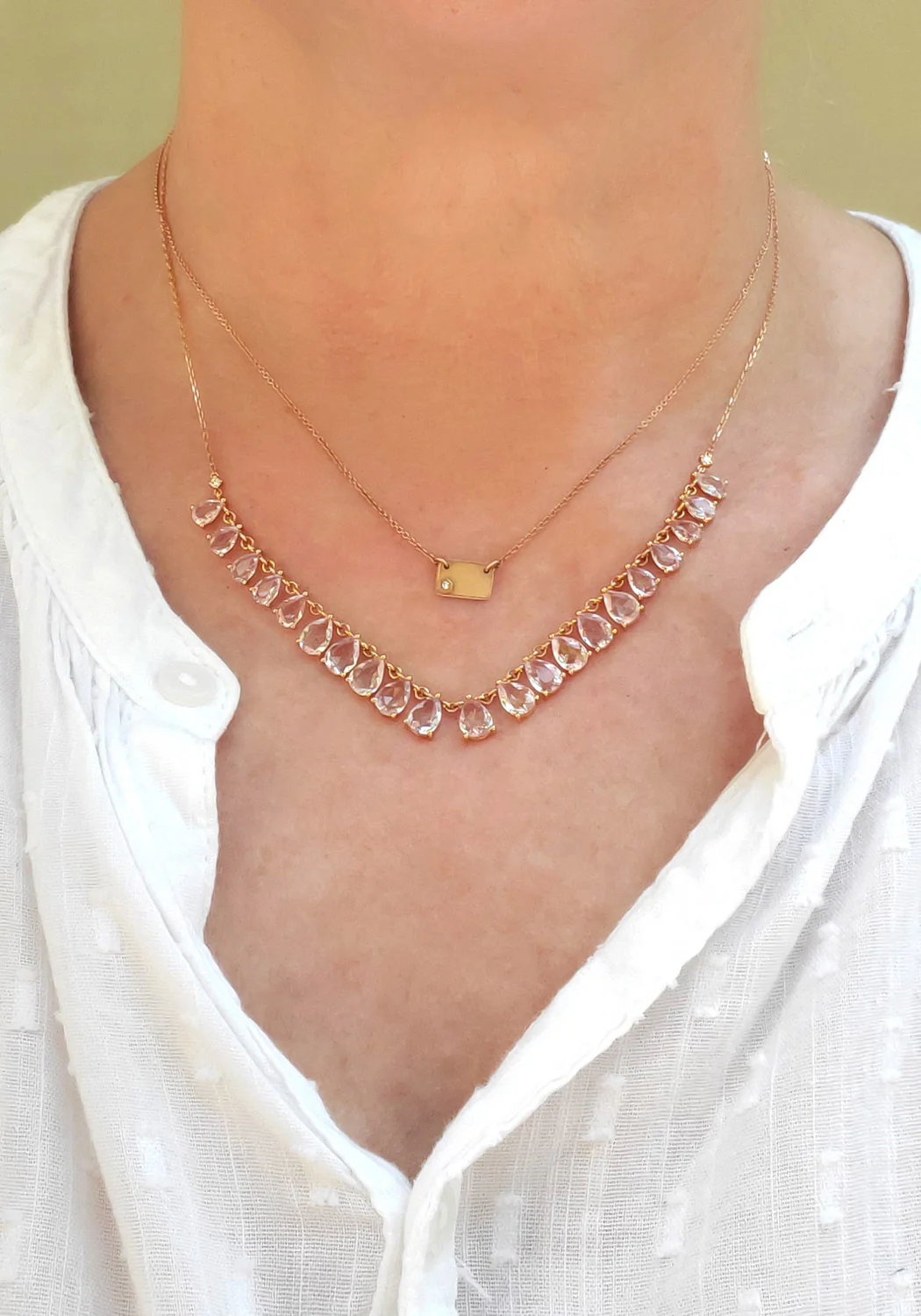 ILA Postcard 14K Rose Gold .01 Diamond Necklace - Image 4