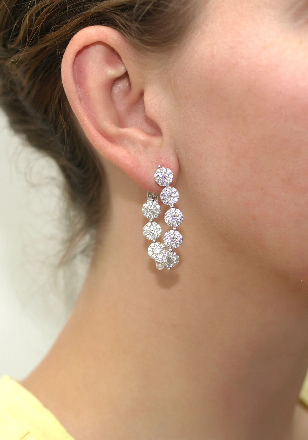 Oster Collection 18KWG Pavé Inside-Outside Diamond Hoop Earrings - Image 3