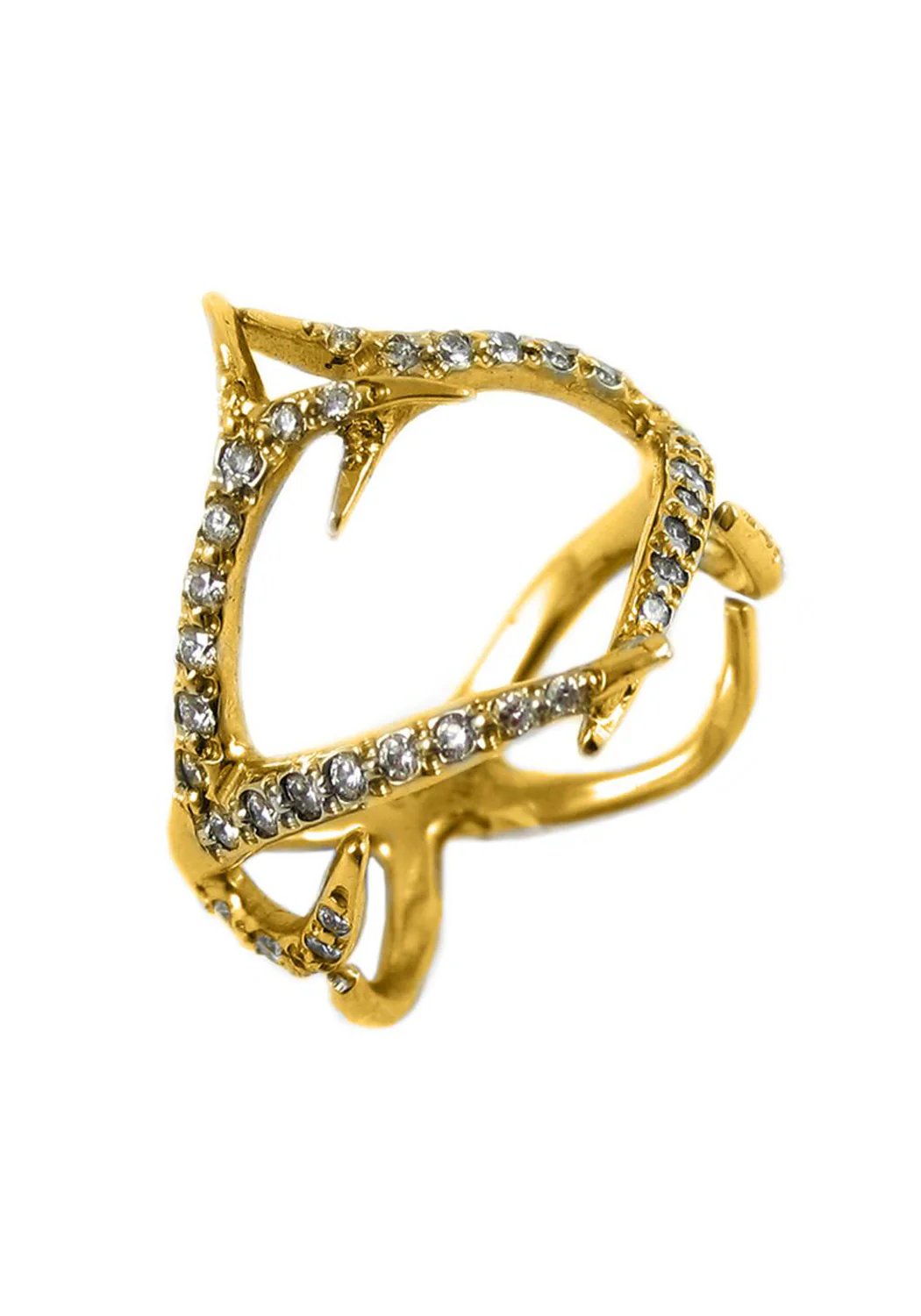 K. Brunini 18K Yellow Gold Diamond Double Antler Ring - Image 4