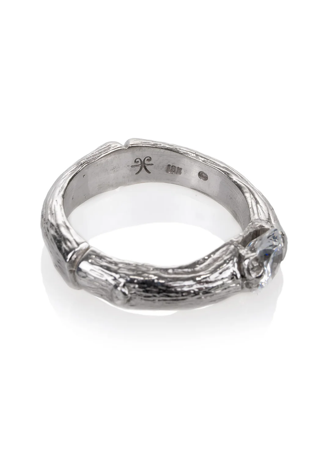 K. Brunini 18KWG Medium Semi-Mount Round Diamond Twig Ring - Image 3