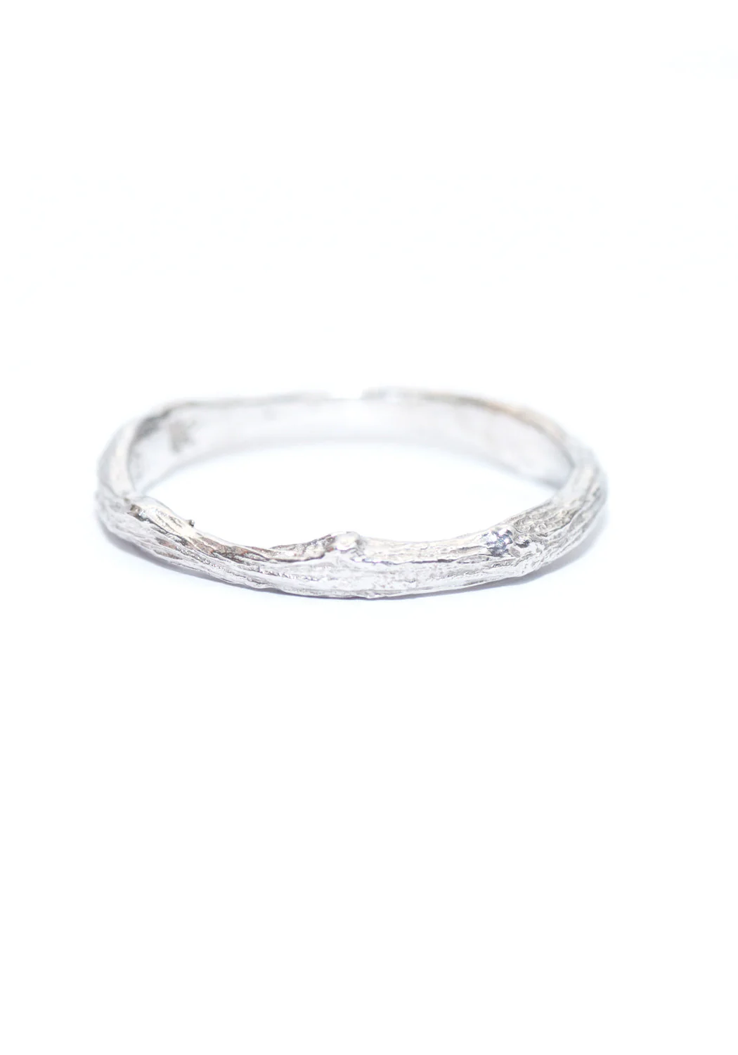 K. Brunini Sage 18K White Gold Small Twig Wedding Band | Choose Size - Image 3