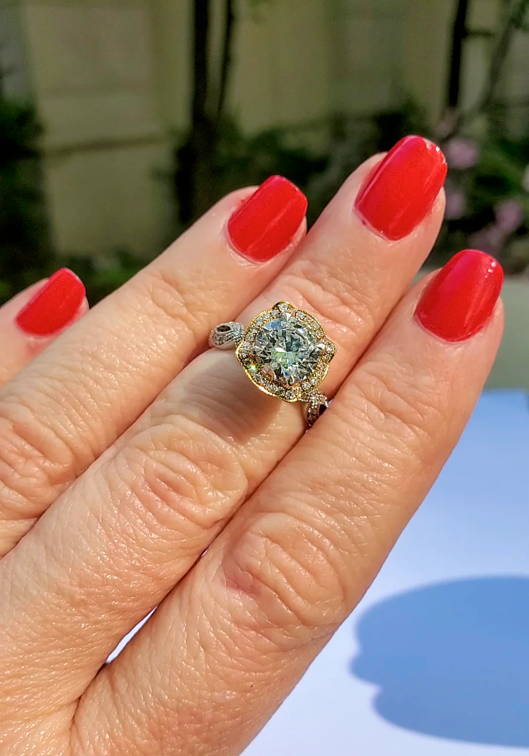 Katharine James Bella's Love Platinum 18KYG Semi-Mount Diamond Ring - Image 2