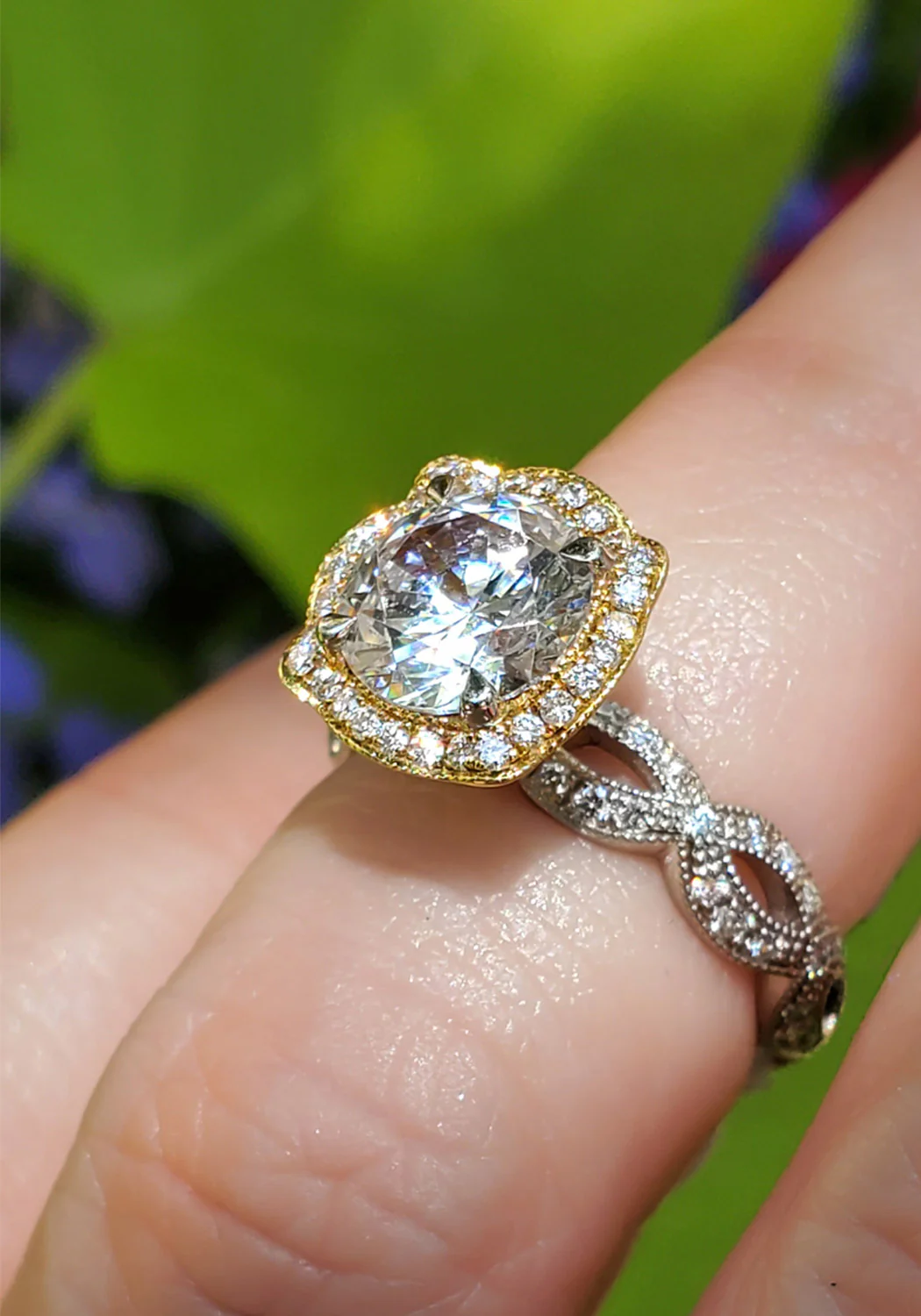 Katharine James Bella's Love Platinum 18KYG Semi-Mount Diamond Ring - Image 3