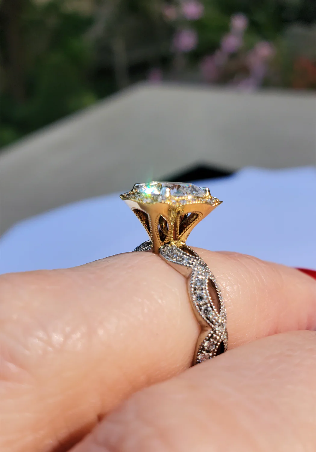 Katharine James Bella's Love Platinum 18KYG Semi-Mount Diamond Ring - Image 4