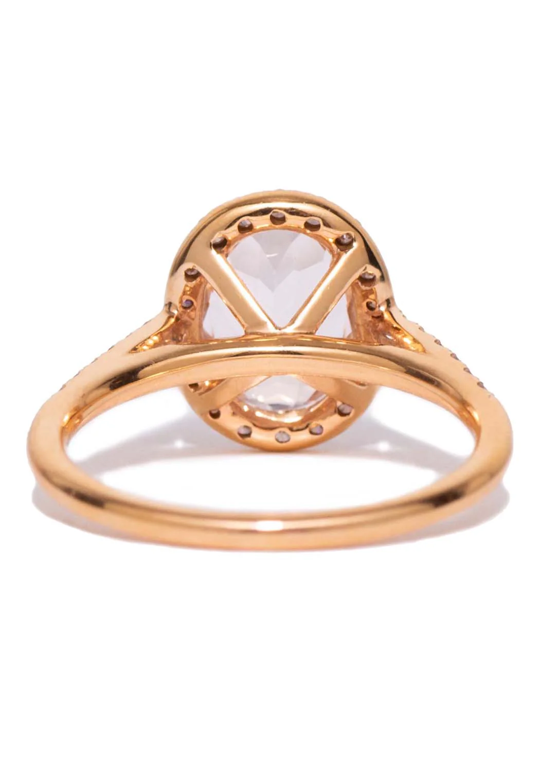 Kimberly Collins 18K Rose Gold Diamond & Oval Morganite Ring - Image 3