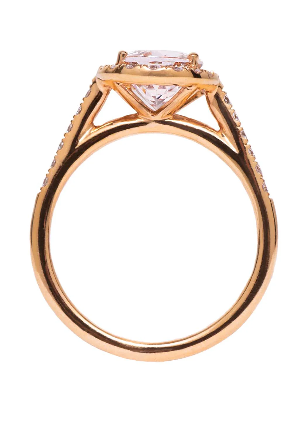 Kimberly Collins 18K Rose Gold Diamond & Oval Morganite Ring - Image 4