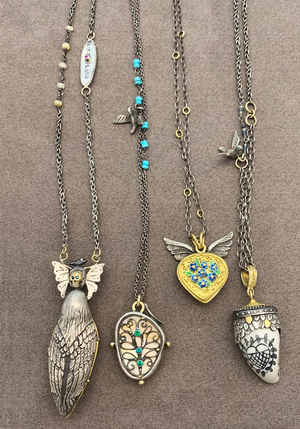 Melinda Risk Quartz Bird Cloud Necklace - Image 5
