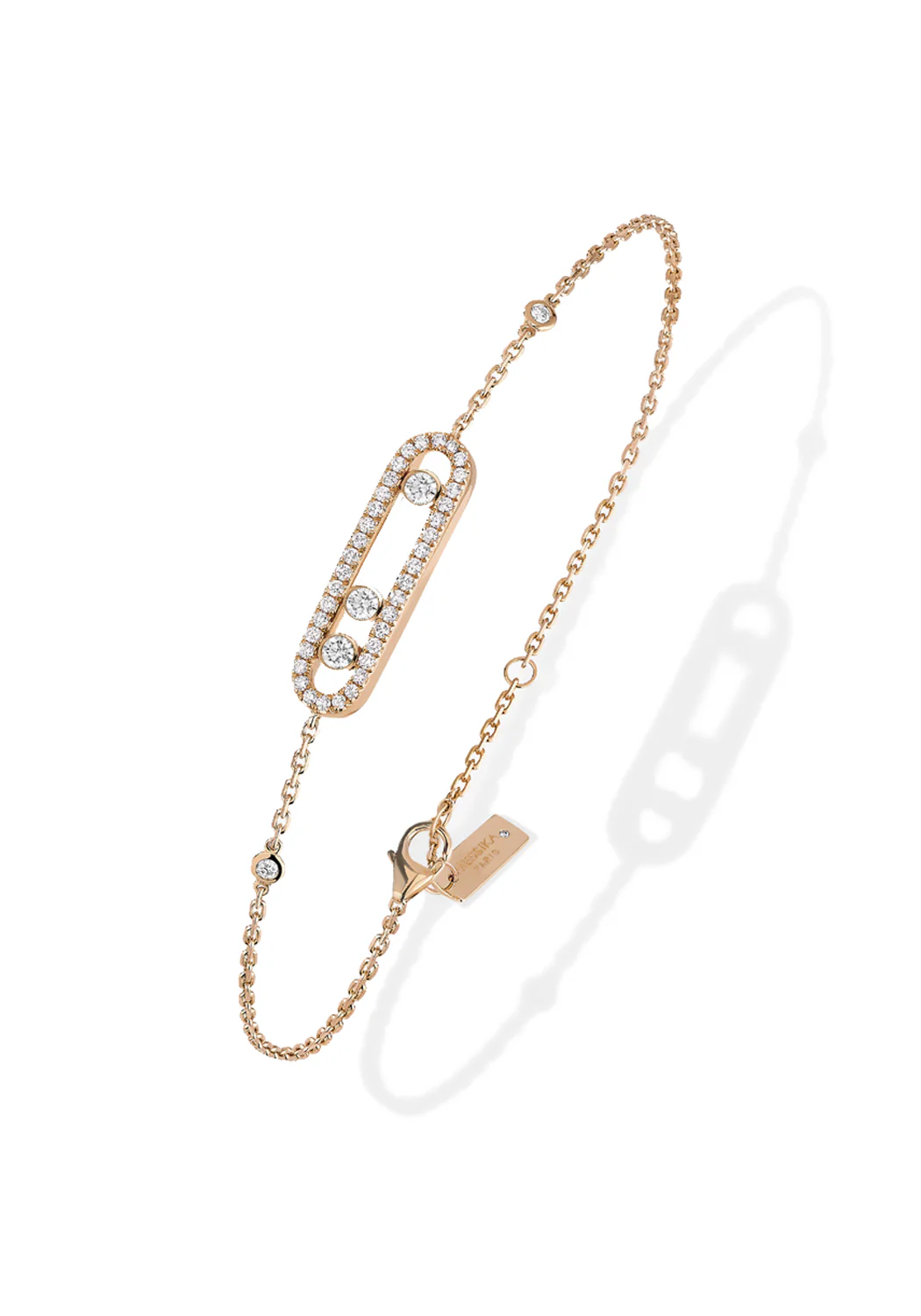 Messika Baby Move 18K Rose Gold Pavé Diamond Bracelet - Image 2