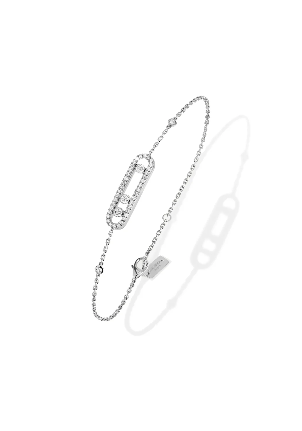 Messika Baby Move 18K White Gold Pavé Diamond Bracelet