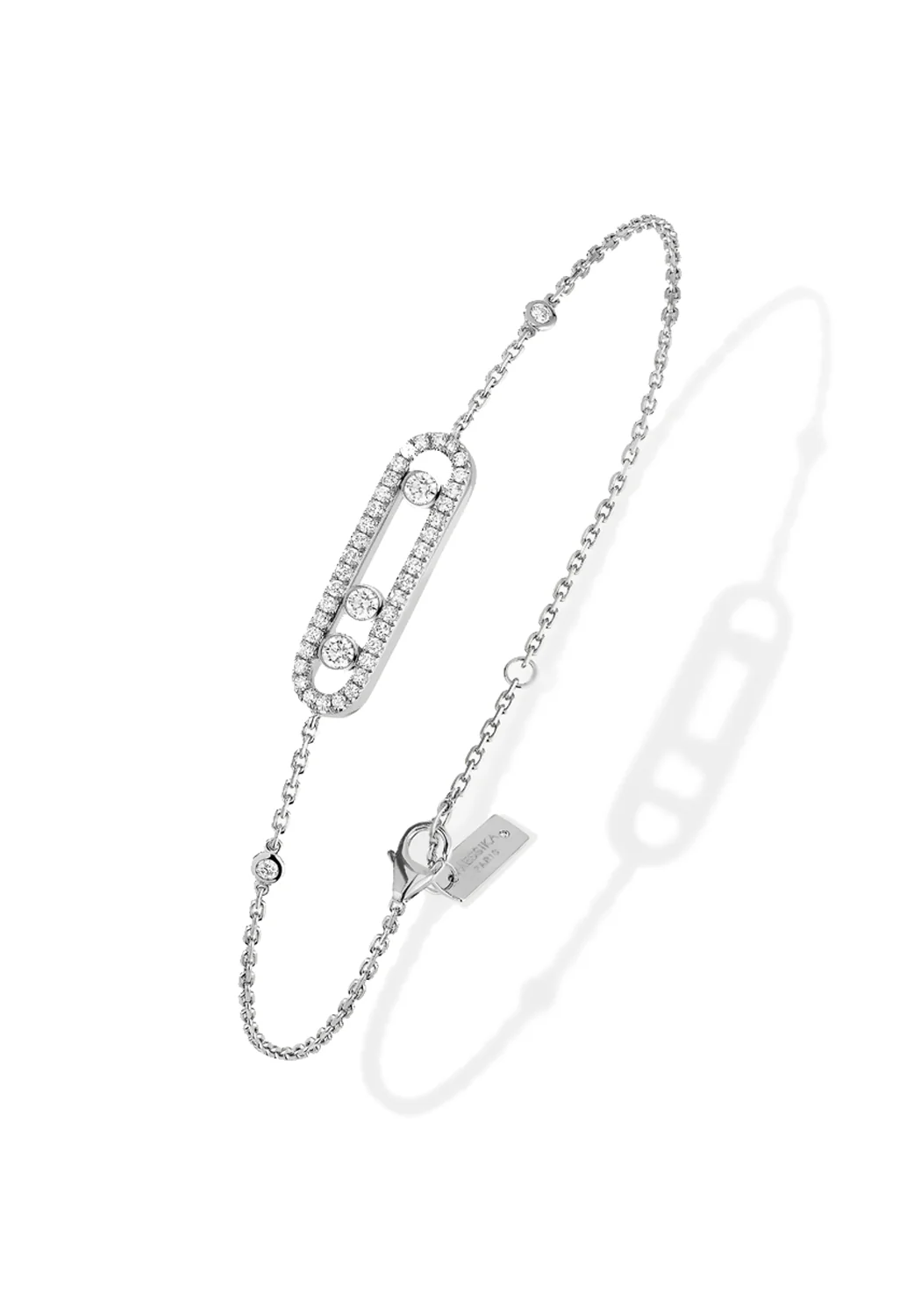 Messika Baby Move 18K White Gold Pavé Diamond Bracelet - Image 2