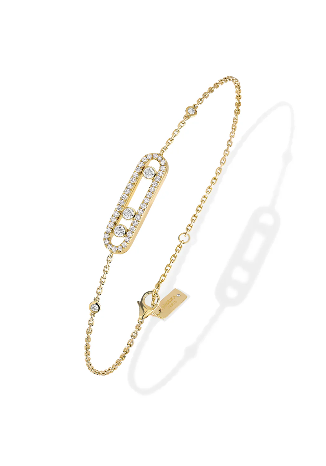 Messika Baby Move 18K Yellow Gold Pavé Diamond Bracelet - Image 2