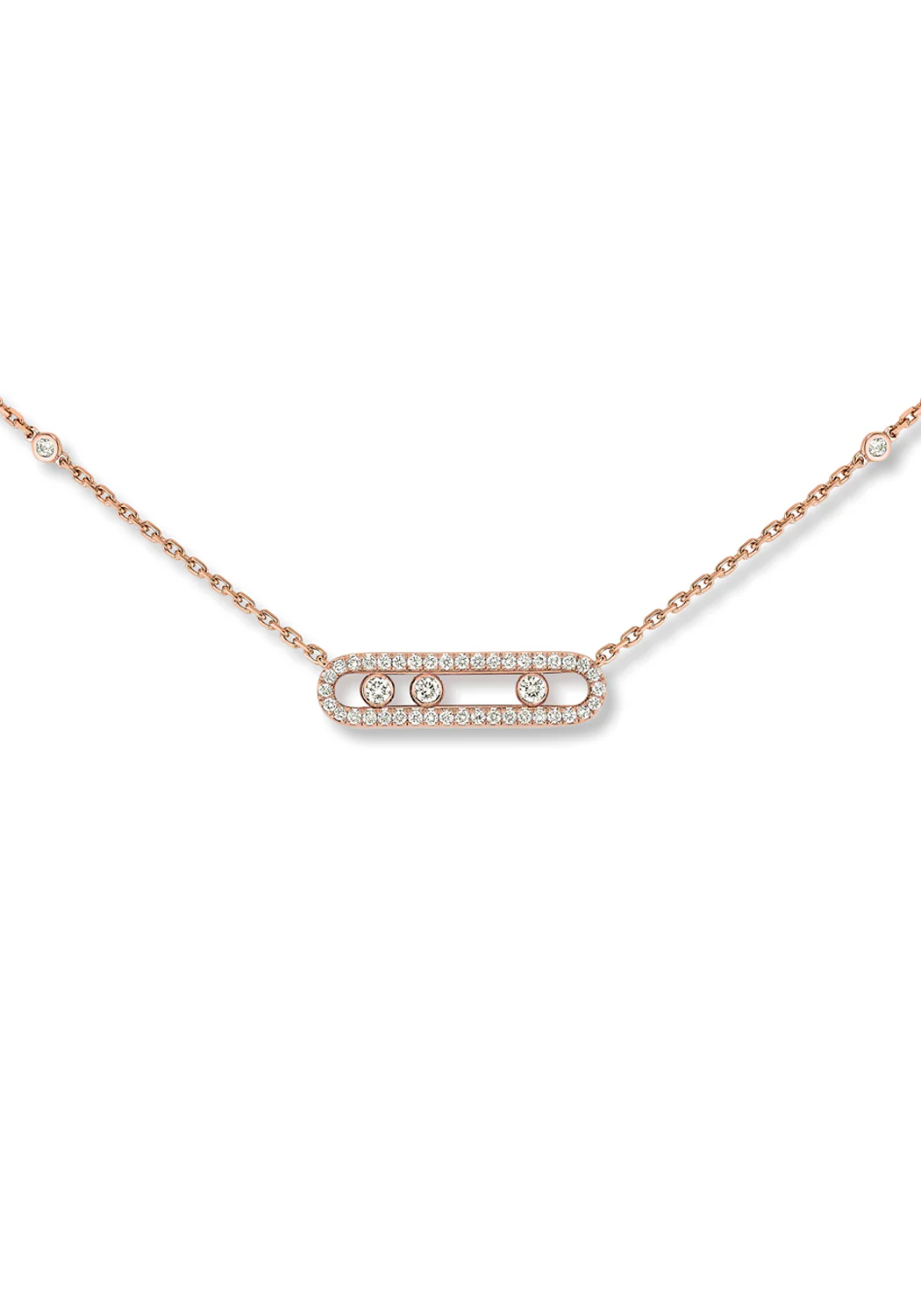 Messika Baby Move Pavé 18K Rose Gold Diamond Necklace - Image 2