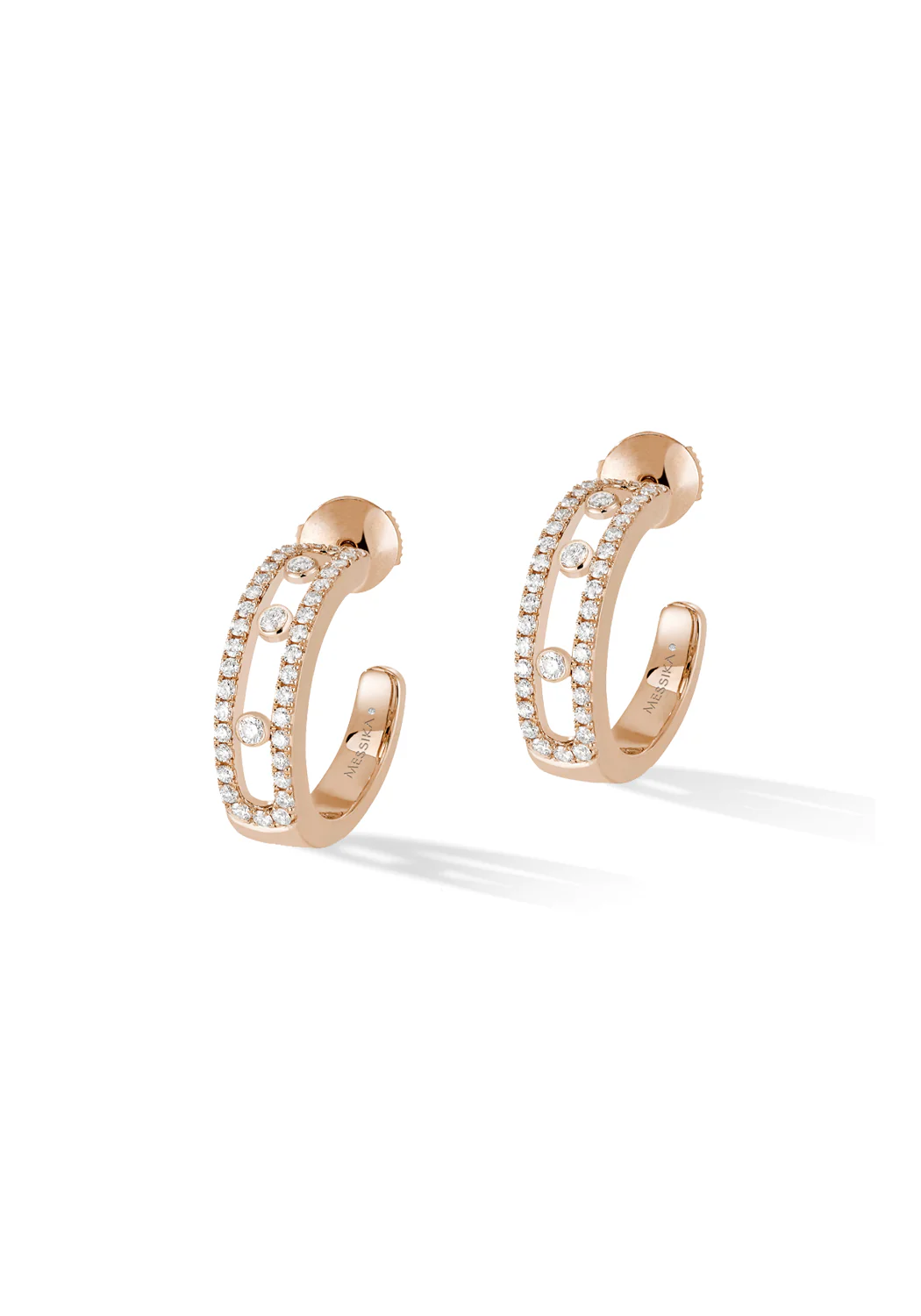 Messika Move 18K Rose Gold Pavé Diamond Hoop Earrings