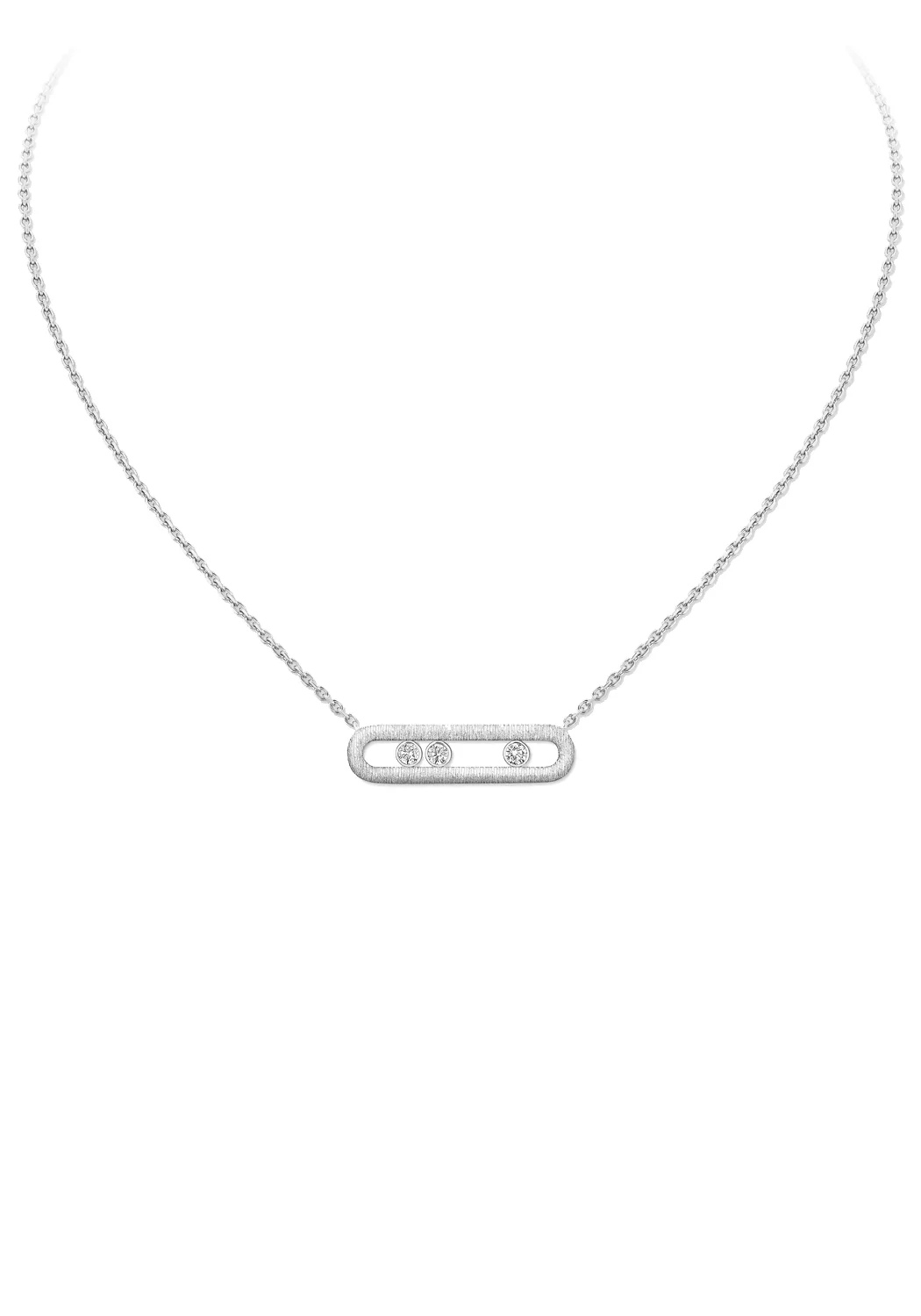 Messika Move Classique Ciselé 18KWG Diamond Necklace