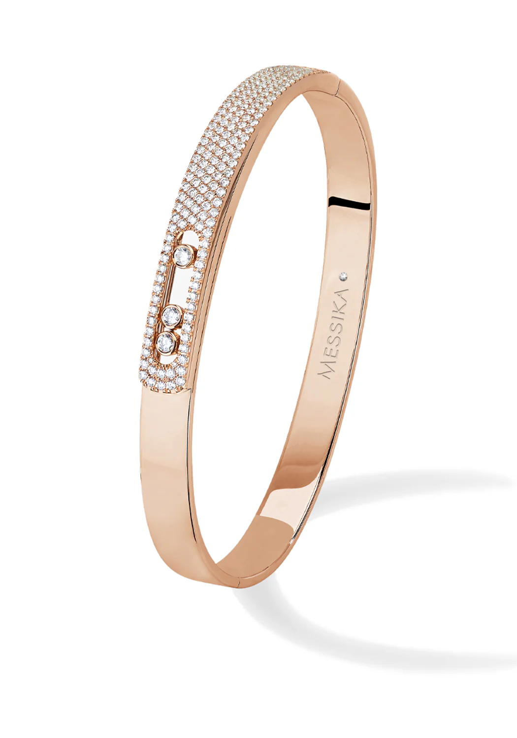 Messika Move Noa 18K Rose Gold Pavé Diamond Bangle | M - Image 2