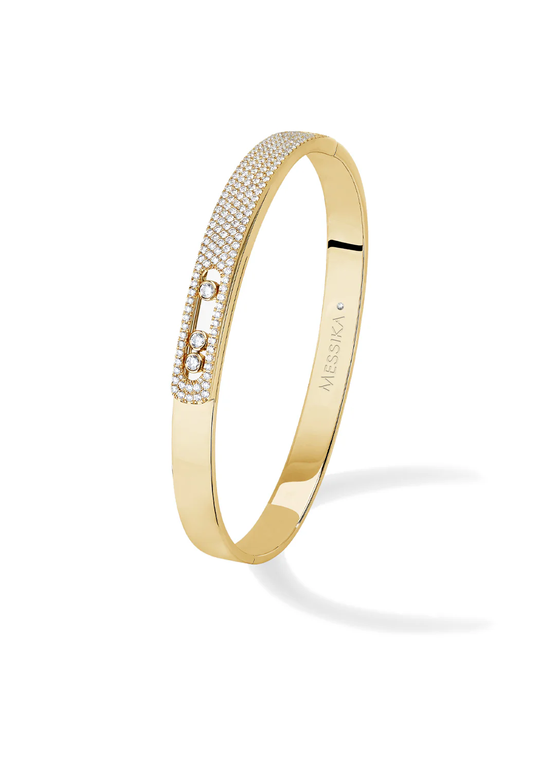 Messika Move Noa 18K Yellow Gold Pavé Diamond Bangle