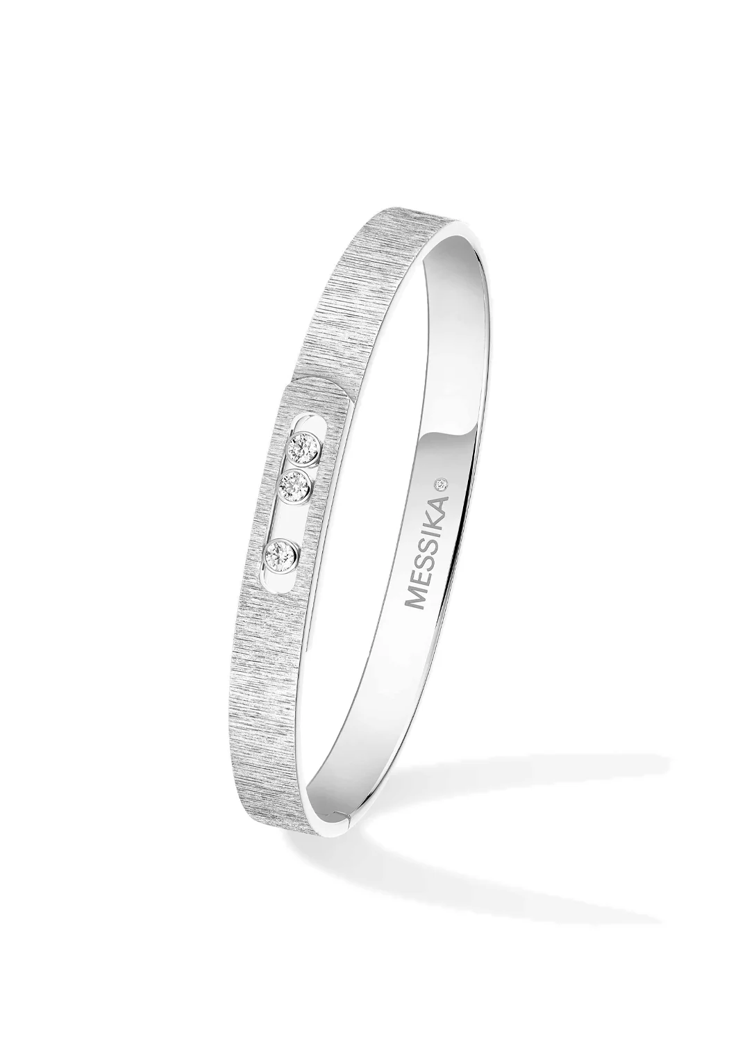 Messika Move Noa Ciselé 18KWG Diamond Bangle Bracelet