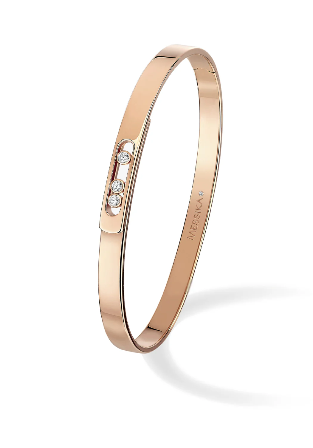 Messika Move Noa SM 18K Rose Gold Narrow Diamond Bangle | M - Image 2
