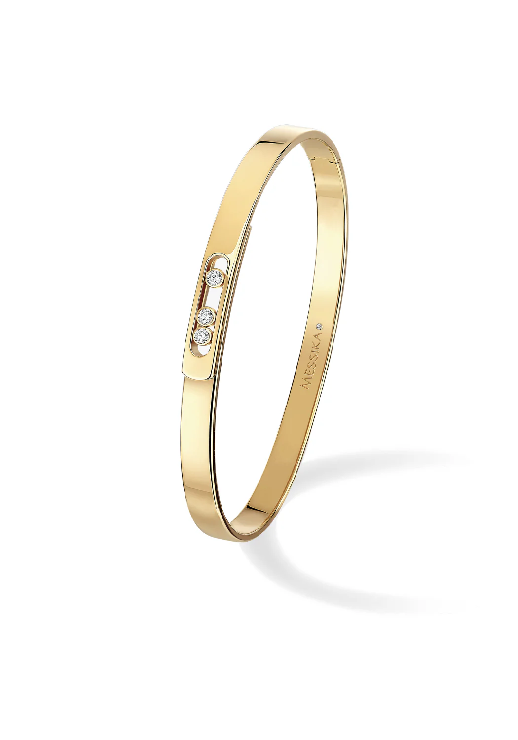 Messika Move Noa SM 18K Yellow Gold Narrow Diamond Bangle | Choose Size