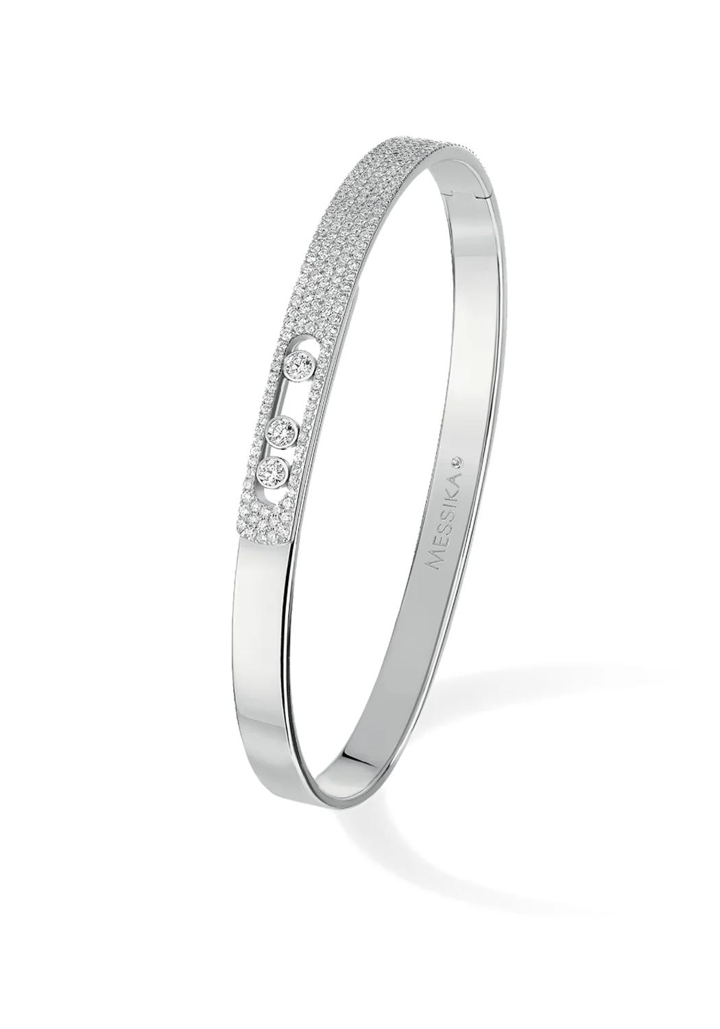 Messika Move Noa SM 18KWG Pavé Diamond Bangle | S - Image 2