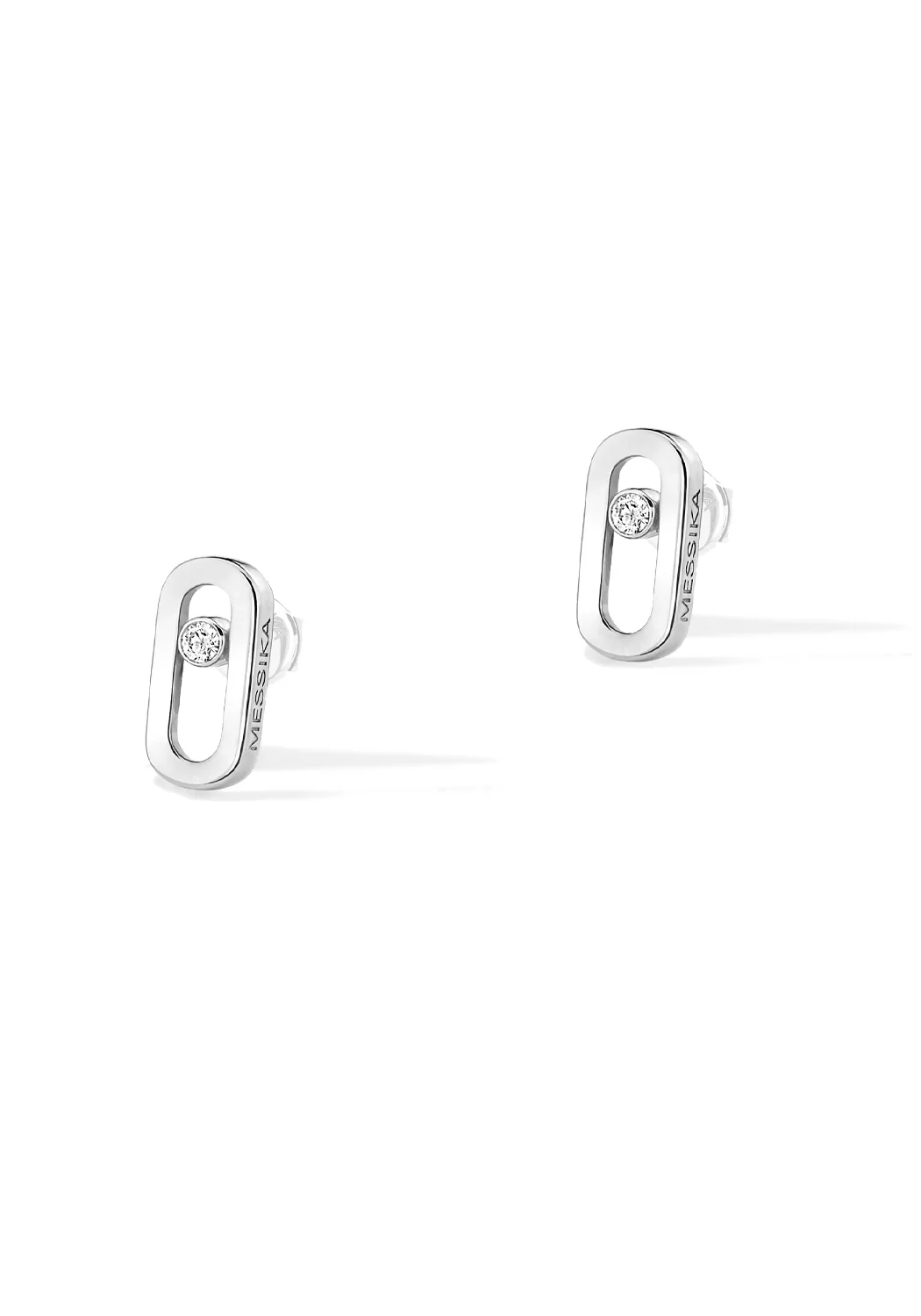 Messika Move Uno 18K White Gold Diamond Stud Earrings
