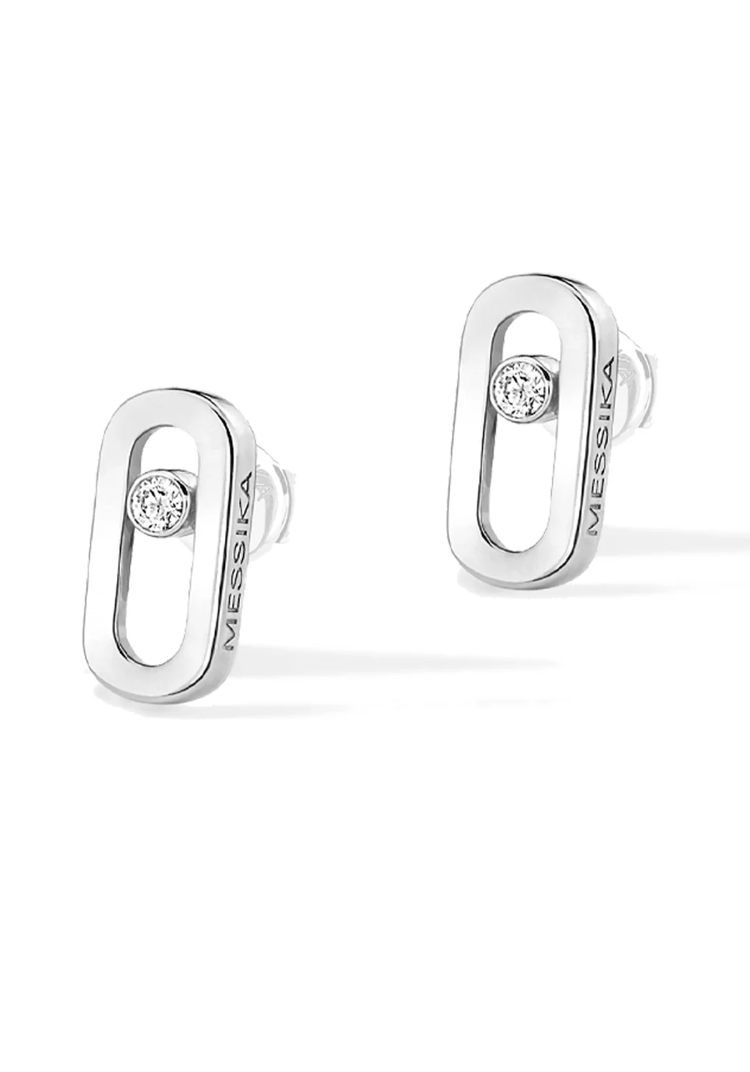 Messika Move Uno 18K White Gold Diamond Stud Earrings - Image 2