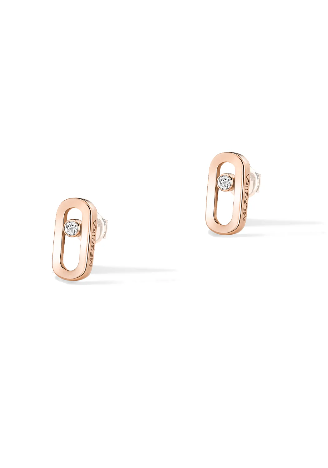 Messika Move Uno 18K Rose Gold Diamond Stud Earrings