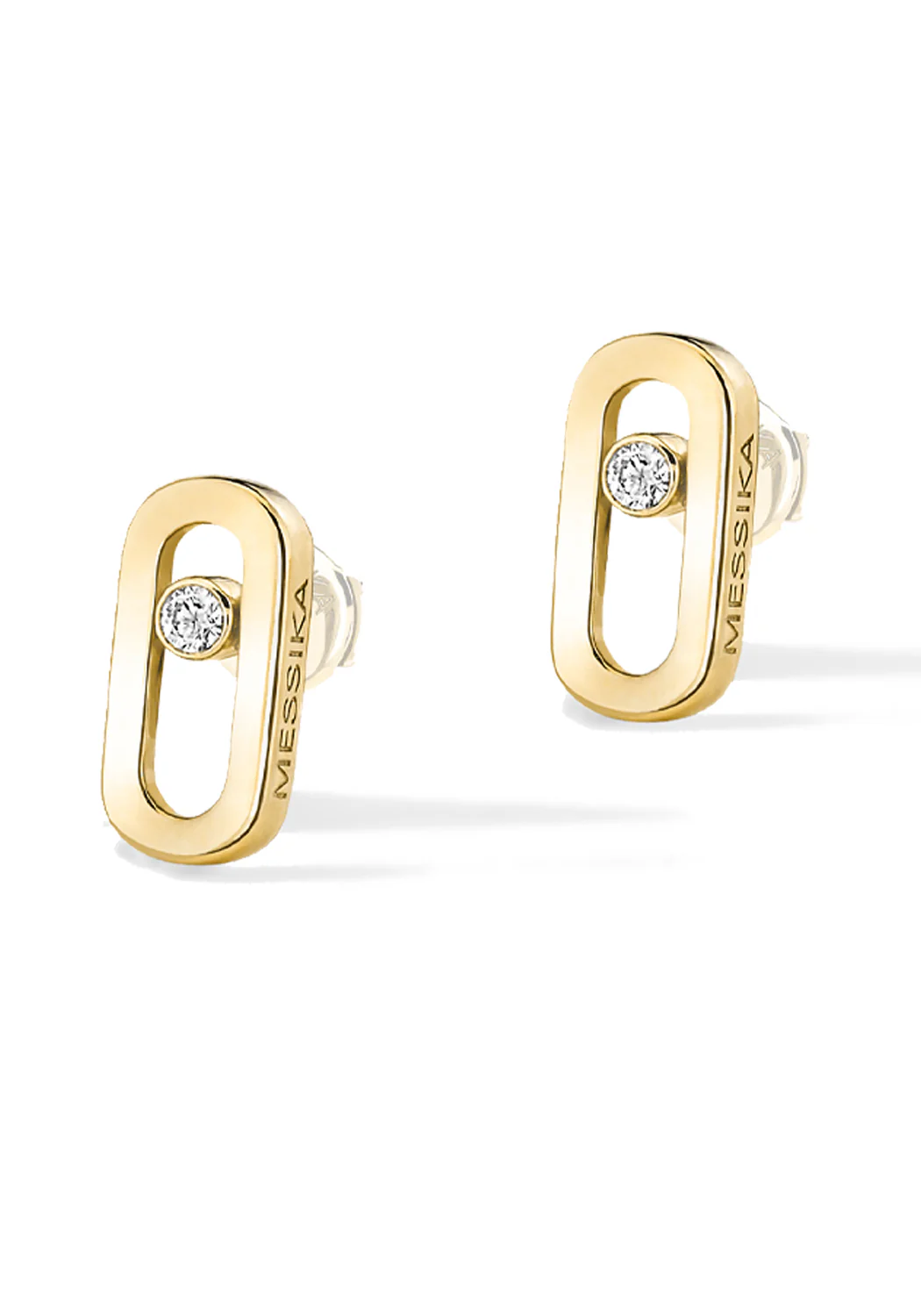 Messika Move Uno 18K Yellow Gold Diamond Stud Earrings - Image 2
