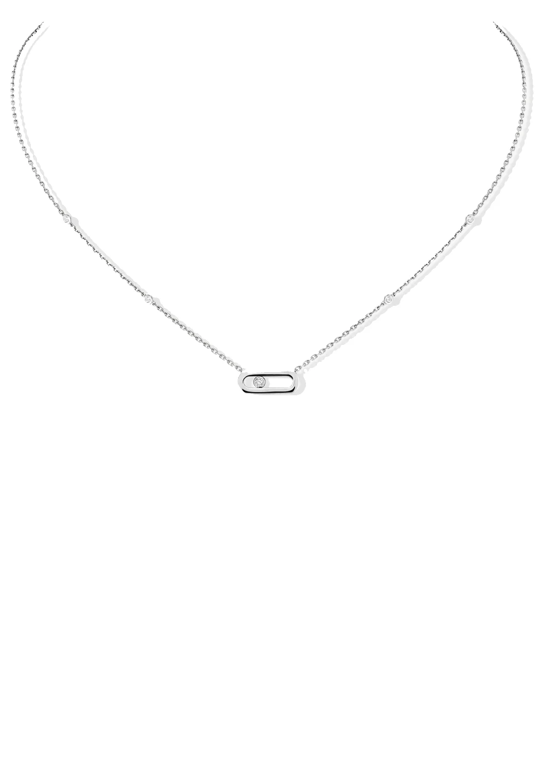 Messika Move Uno 18K White Gold Diamond Necklace