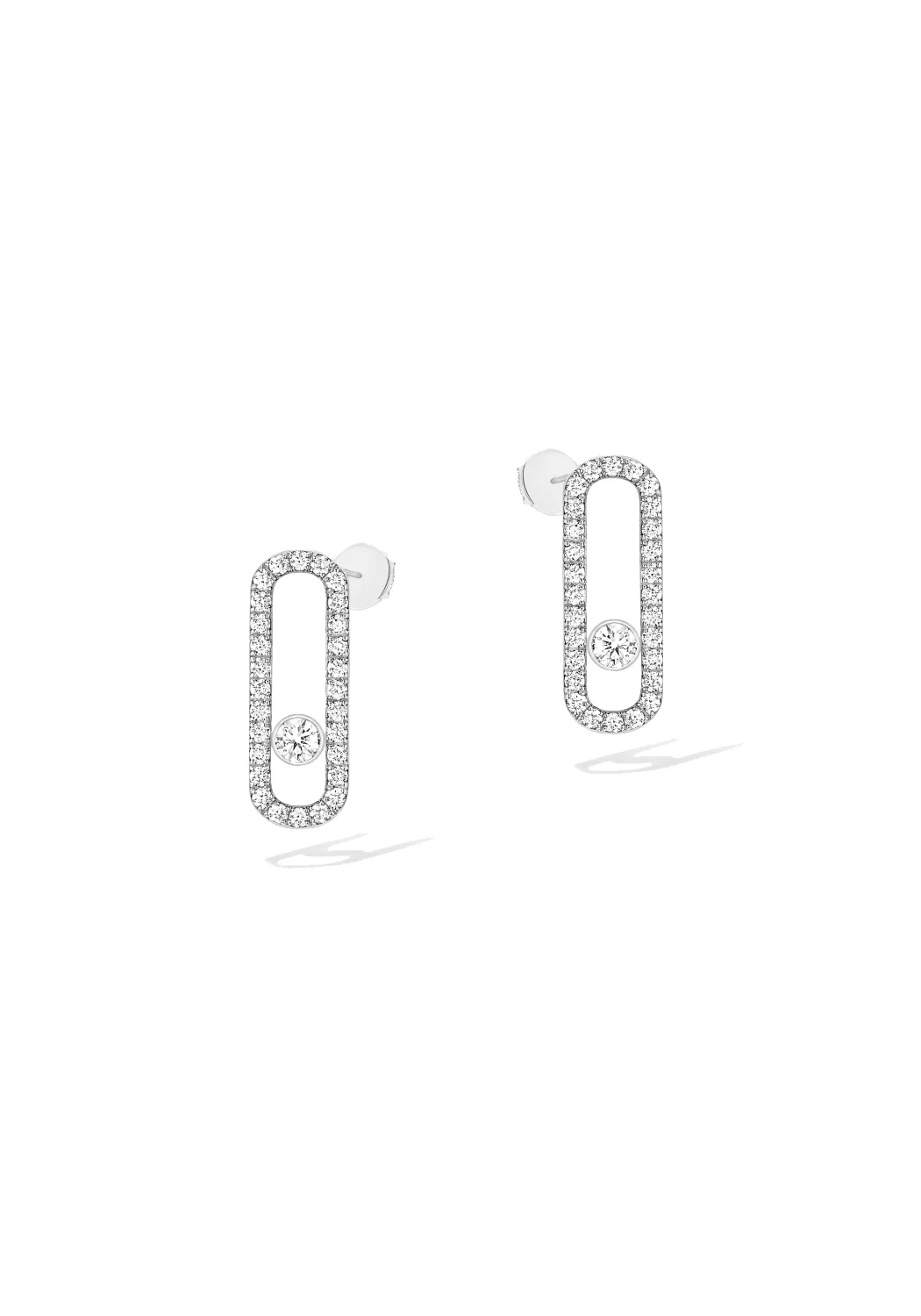 Messika Move Uno 18KWG Pavé Diamond Earrings