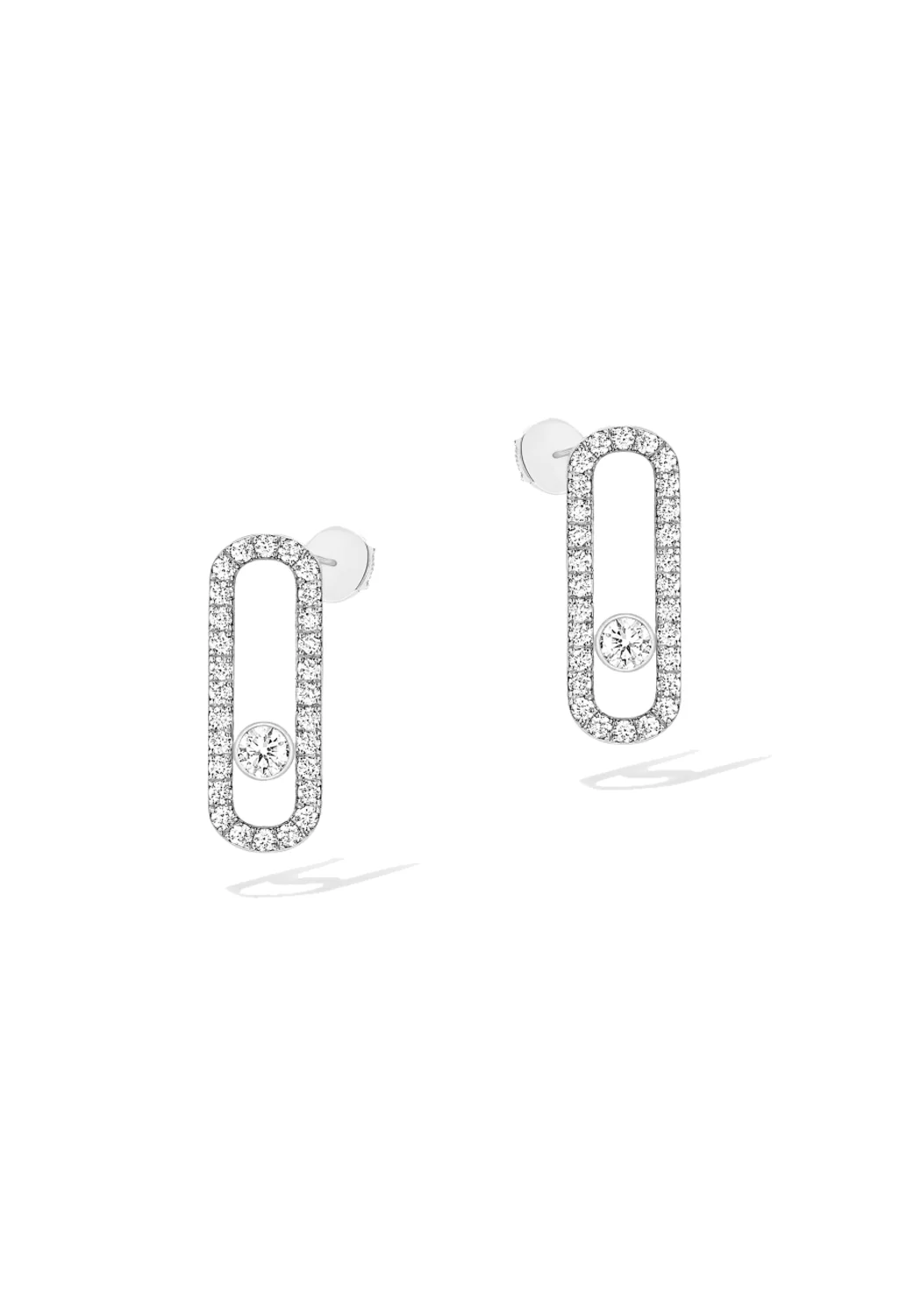 Messika Move Uno 18KWG Pavé Diamond Earrings - Image 2