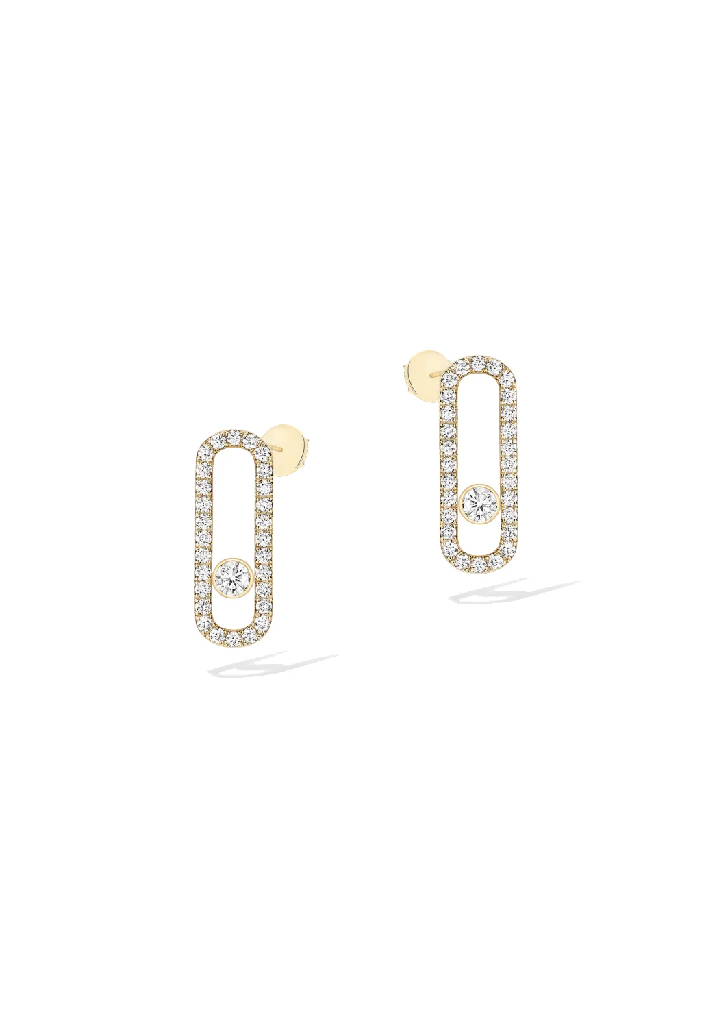 Messika Move Uno 18KYG Pavé Diamond Earrings