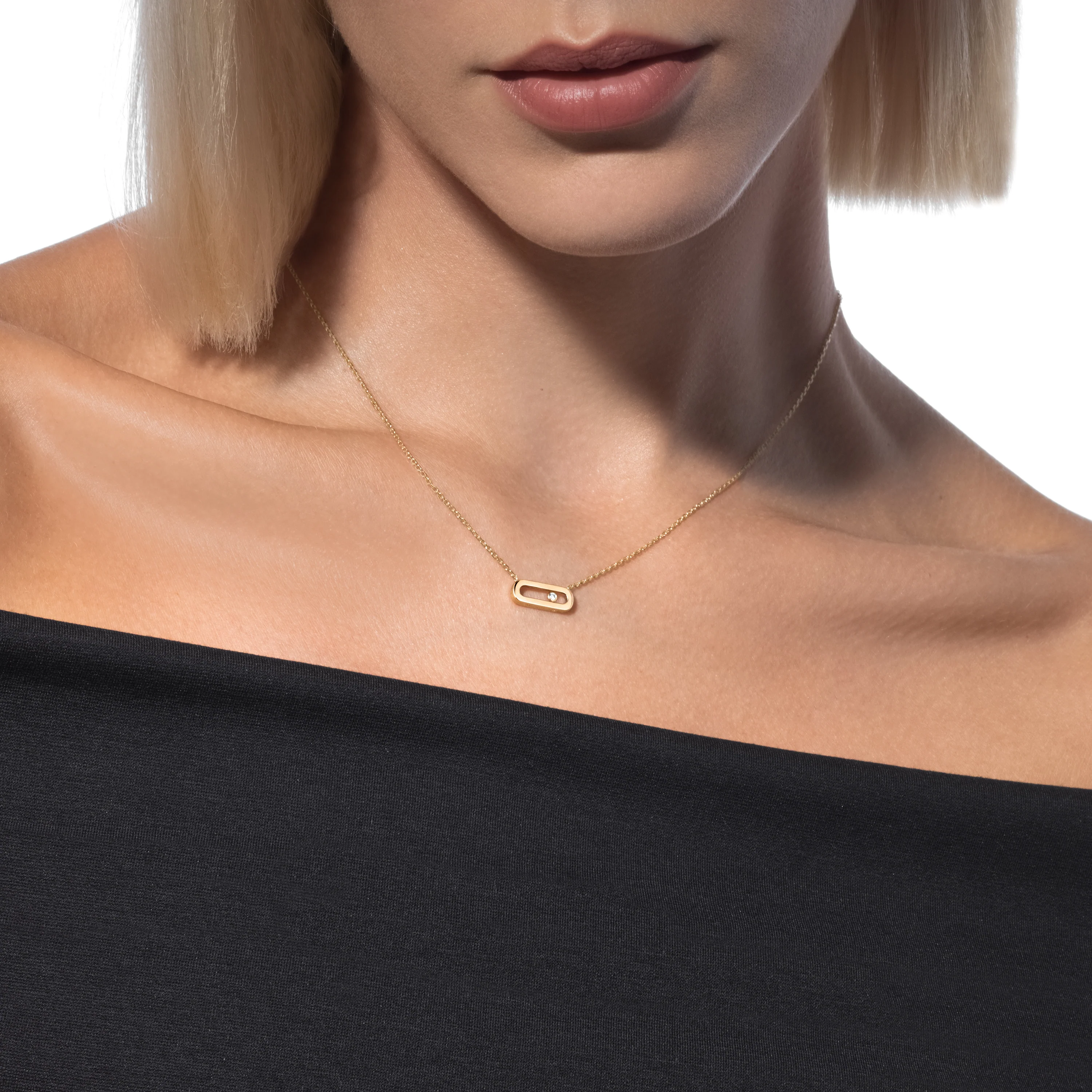 Messika Move Uno 18KYG Solitaire Diamond Necklace - Image 2