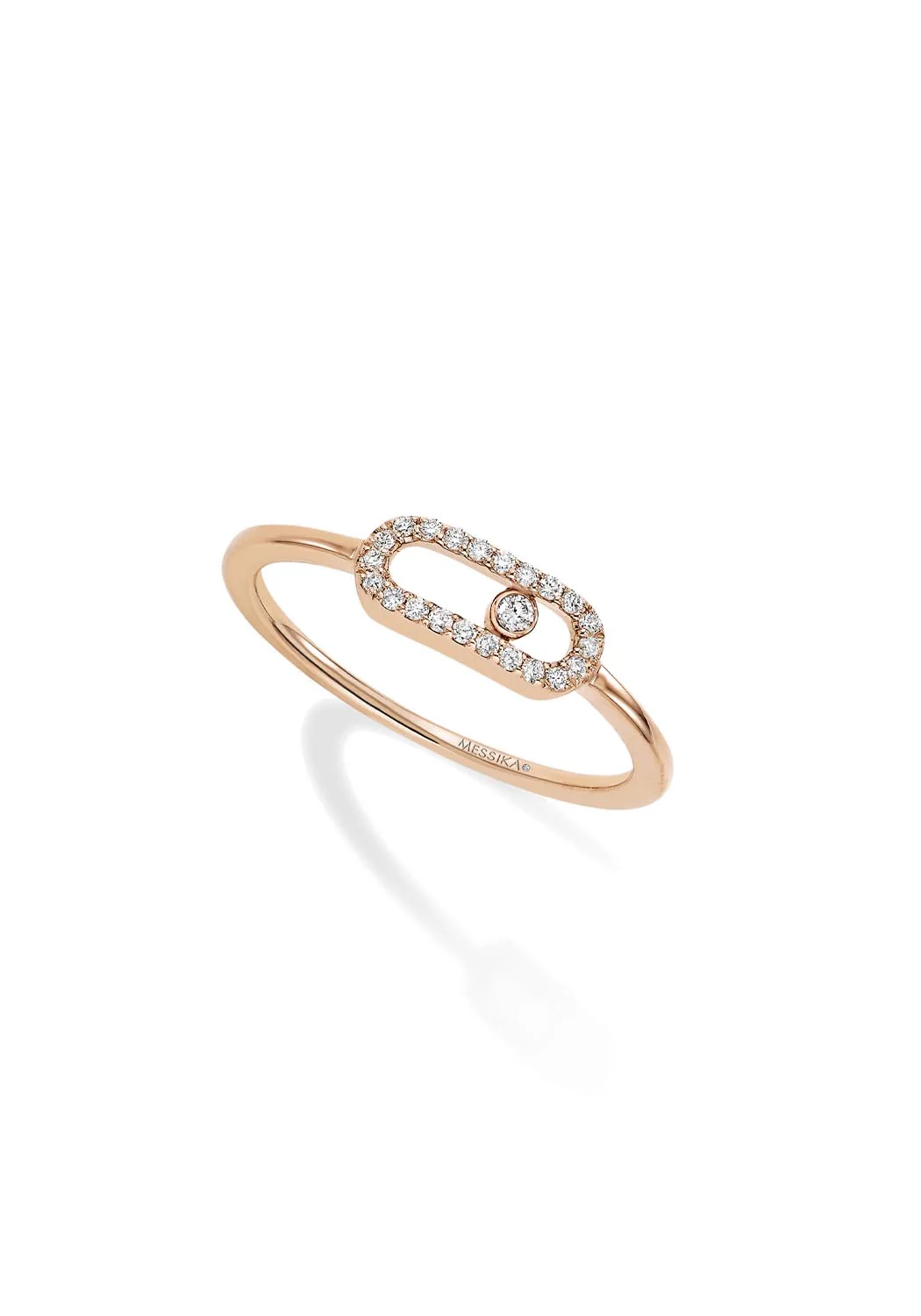 Messika Move Uno Pavé 18K Rose Gold Diamond Ring | Choose size