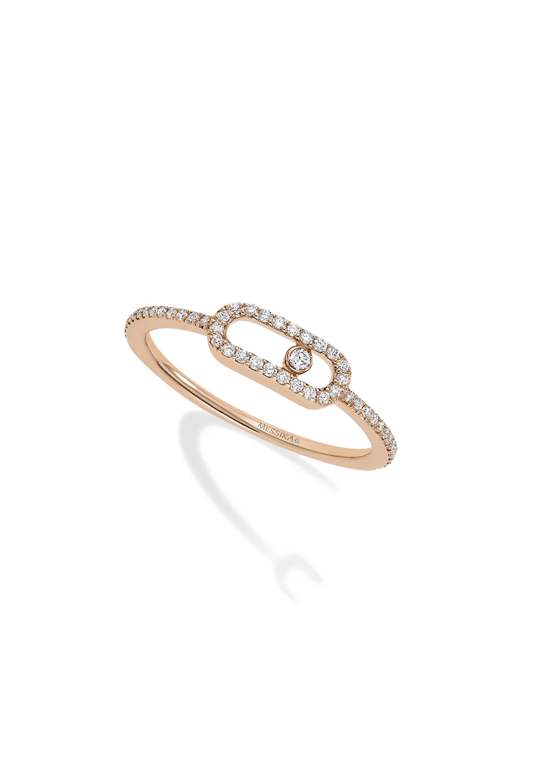 Messika Move Uno Pavé 18K Rose Gold Full Pavé Diamond Ring | 50