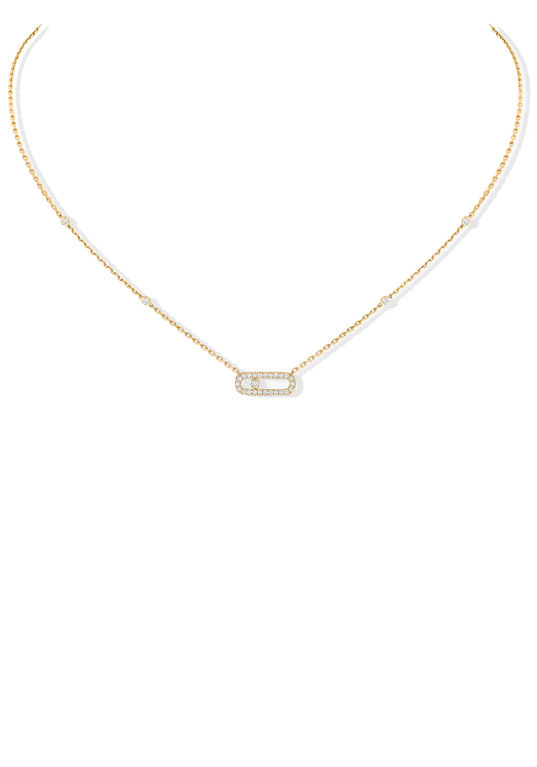 Messika Move Uno Pavé 18K Yellow Gold Diamond Necklace