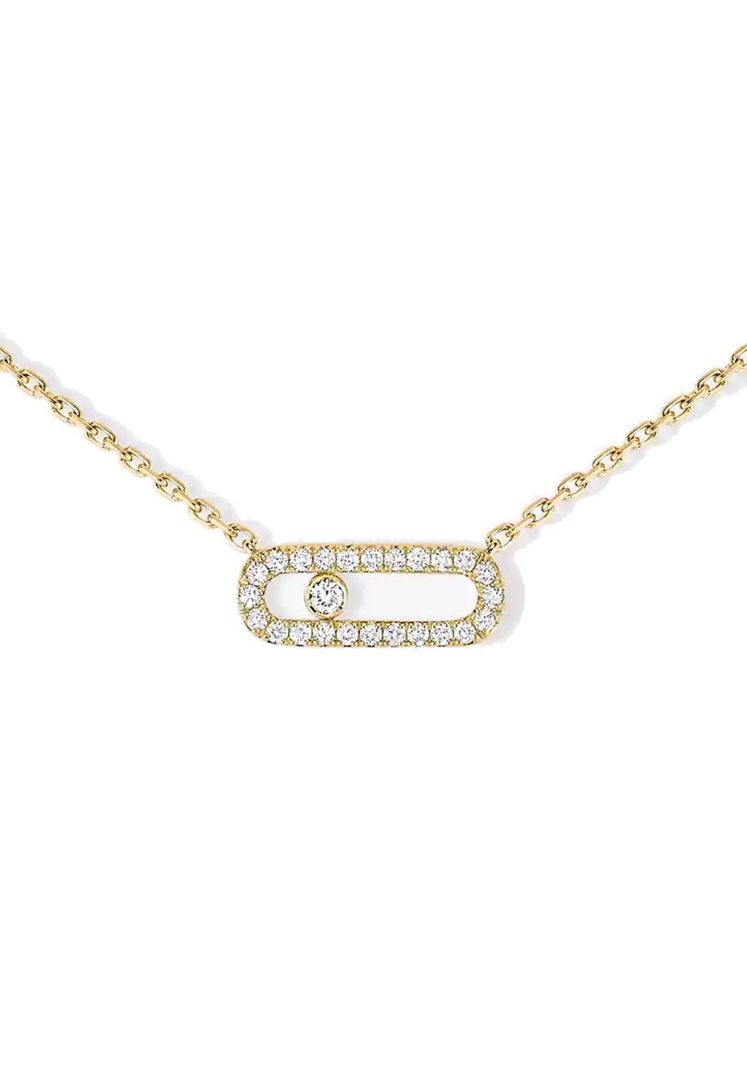 Messika Move Uno Pavé 18K Yellow Gold Diamond Necklace - Image 2