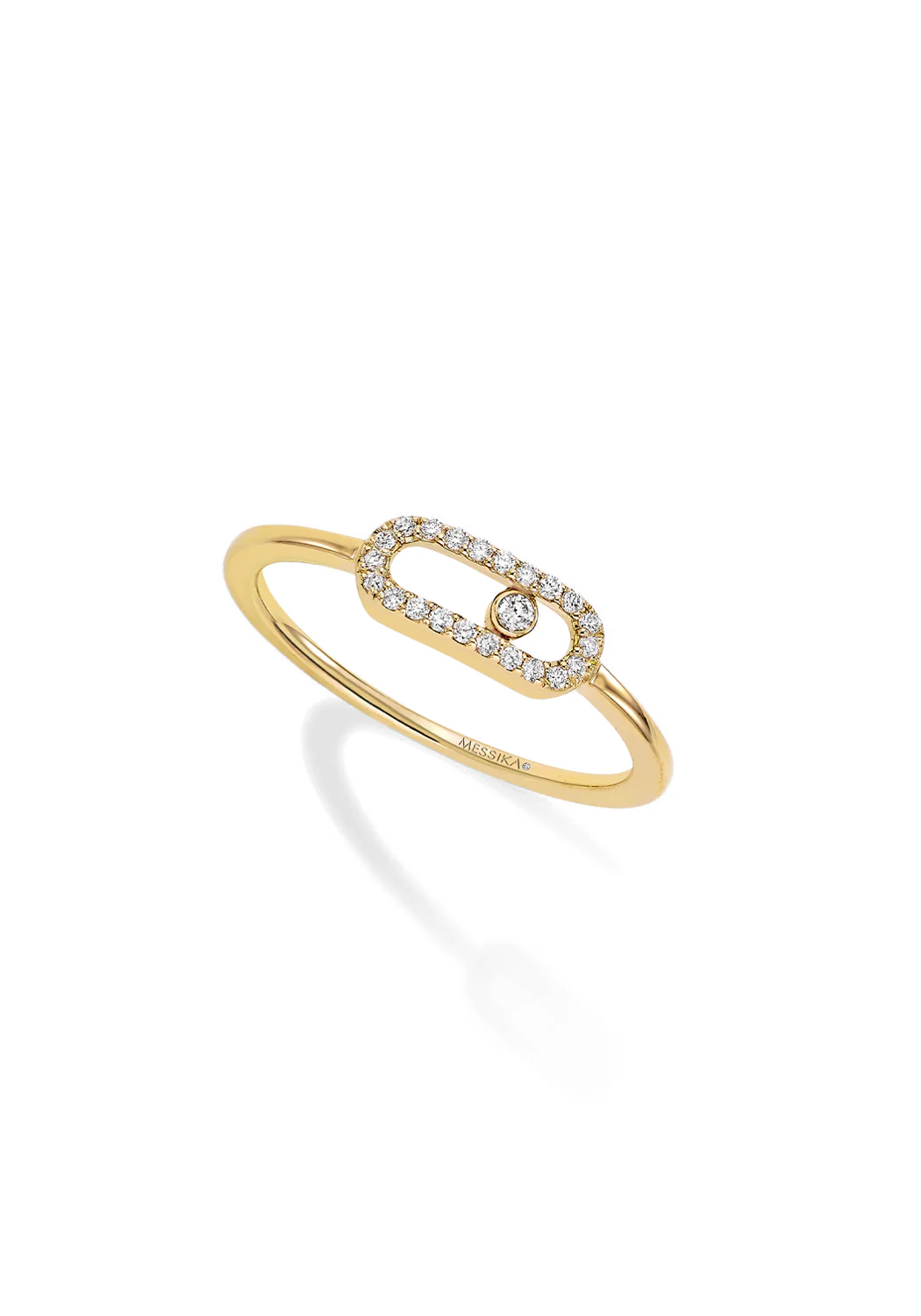 Messika Move Uno Pavé 18K Yellow Gold Diamond Ring | 54
