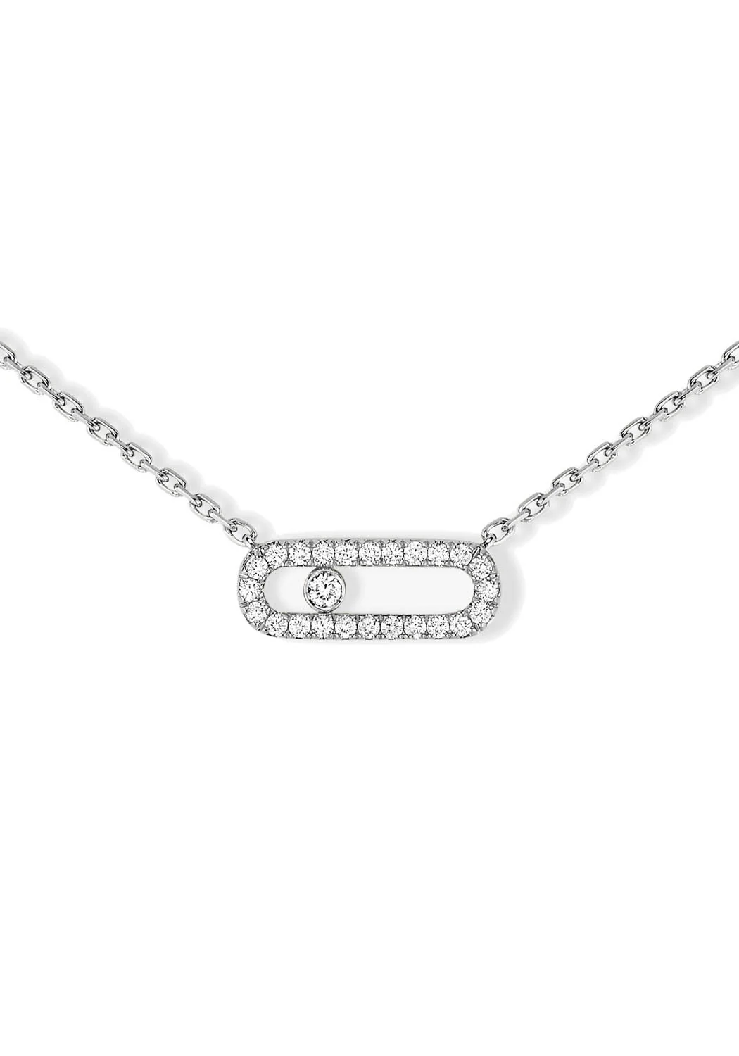 Messika Move Uno Pavé 18K White Gold Diamond Necklace - Image 2