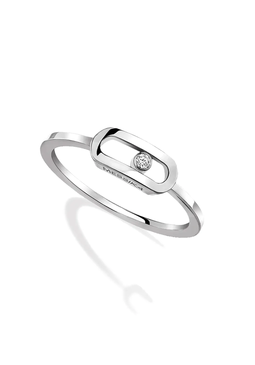 Messika Move Uno Smooth 18K White Gold Diamond Ring - Image 2