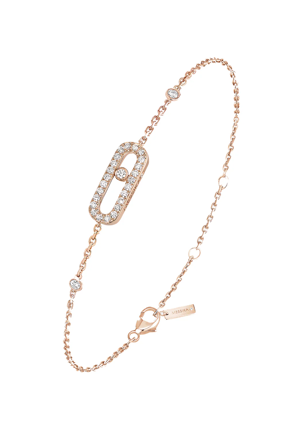 Messika My Move Uno 18K Rose Gold Pavé Diamond Bracelet - Image 2